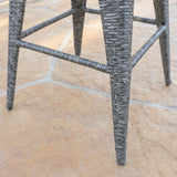 30-Inch Outdoor Gray Wicker Barstool (set of 2) - NH820992