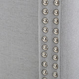 Button Tufted Fabric King/Cal King Headboard with Nailhead Accents - NH026992