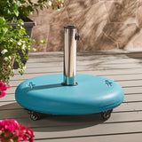 Outdoor Concrete Circular 80lb Umbrella Base with Steel Umbrella Holder - NH689303