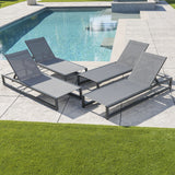 Outdoor Finished Aluminum Framed Chaise Lounge with Mesh Body - NH128203