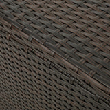 Outdoor Square Multi-Brown Wicker Storage Box w/ Zipped Lining - NH425992