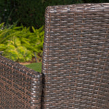28-Inch Contemporary Outdoor Multibrown Wicker Barstool (Set of 4) - NH629892