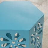 14 Inch Iron Floral Side Table - NH091303