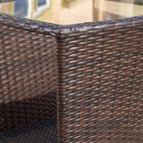 Outdoor 3 Piece Multi-brown Wicker Stacking Chair Chat Set - NH839003
