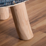 Handcrafted Boho Fabric Round Ottoman Stool - NH246992