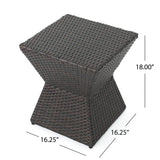 Outdoor 3 Piece Multi-Brown Wicker Chat Set with Stacking Chairs - NH574103