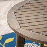Outdoor 3 Piece Wood  and Wicker Bistro Set - NH672503