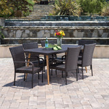 Outdoor 7 Piece Multi-brown Wicker Dining Set - NH860103