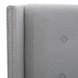 Button Tufted Fabric King/Cal King Headboard with Nailhead Accents - NH026992