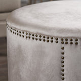 Studded New Velvet Ottoman - NH502203