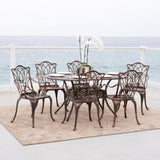 Home Haitian Outdoor Cast Aluminum Oval Dining Table - NH235692