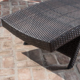 3Pc Multibrown Wicker Lounge w/Water Resistant Cushions & CoffeeTable - NH631003