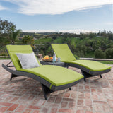 3pc Outdoor Wicker Chaise Lounge Chair & Table Set - NH190003