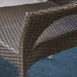 Outdoor 3 Piece Wicker Bistro Set, Grey - NH917403