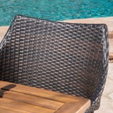 Outdoor 5 Piece Acacia Wood and Wicker Square Dining Set - NH503403