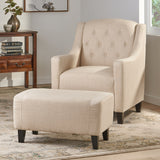 Beige Fabric Club Chair and Ottoman - NH327712