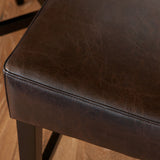 Backless Brown Leather Counter Stools (Set of 2) - NH625732