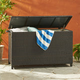 Brown Wicker Storage Bin - NH714832
