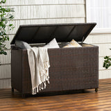 Brown Wicker Storage Bin - NH714832
