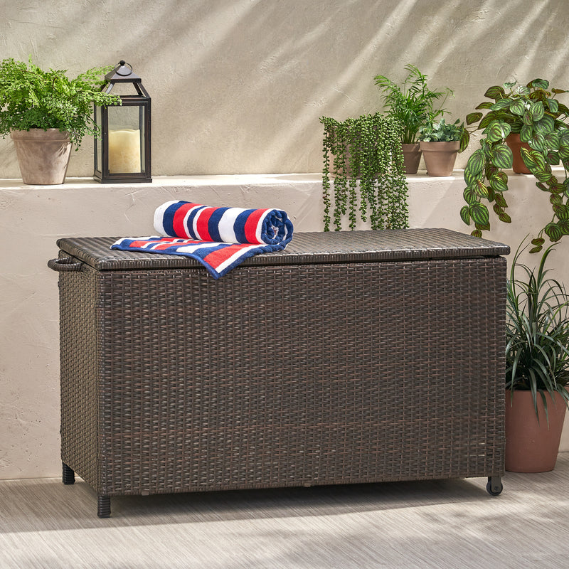 Brown Wicker Storage Bin - NH714832