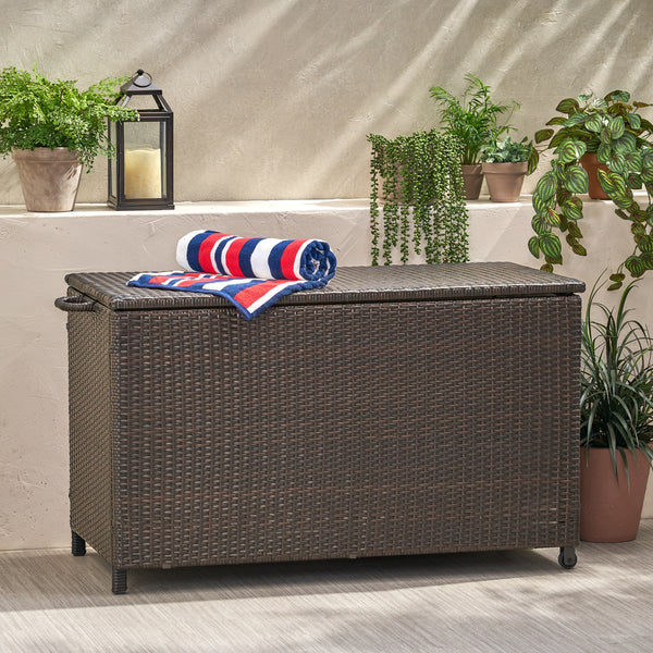 Brown Wicker Storage Bin - NH714832