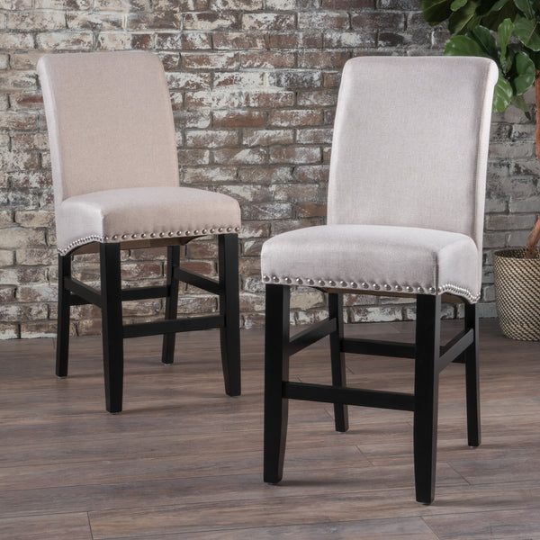 Wheat Fabric Counter Stools (Set of 2) - NH378003