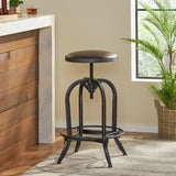 Brown Convex Swivel Adjustable Bar Stool - NH340592