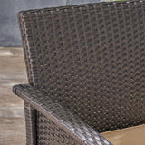 Outdoor 4 Seater Wicker Chat Set with Fire Pit - NH524503