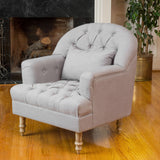 Button Tufted Fabric Armchair - NH300592