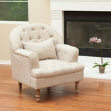 Button Tufted Fabric Armchair - NH300592