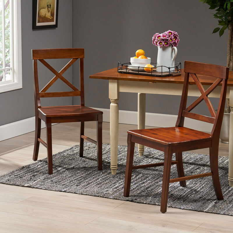 Farmhouse Acacia Wood Dining Chair (Set of 2) - NH674013