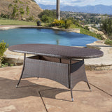 Multi Brown PE Oval Dining Table - NH515692