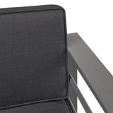 Coral Outdoor 4 Seater Aluminum Chat Set with 2 Side Table - NH075903