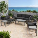 Outdoor 5 Seater Aluminum Sofa Chat Set with 2 Side Tables - NH175903