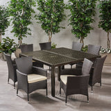 Outdoor Aluminum and Wicker 8 Seater Dining Set - NH193903
