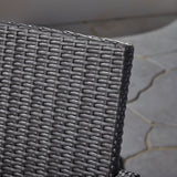 Outdoor 6-Seater Wood and Wicker Chair and Bench Dining Set - NH319503