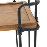 Outdoors Natural Wood Finish Fir Wood and Iron Bar Cart - NH395992