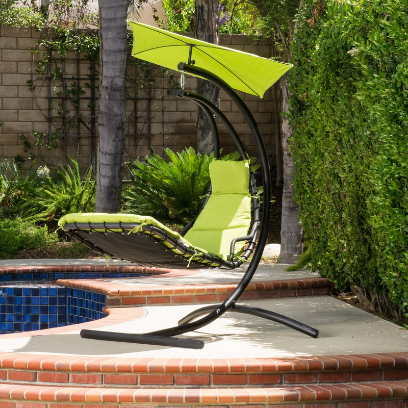 Outdoor Hanging Chair with Green Cushion - NH608592