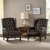 Contemporary Tufted Bonded Leather Recliner (Set of 2) - NH062213