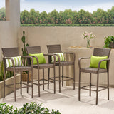30-Inch Outdoor Mix Mocha Wicker Barstool - NH073003