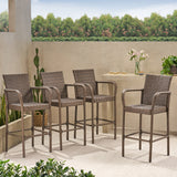 30-Inch Outdoor Mix Mocha Wicker Barstool - NH073003