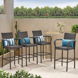 30-Inch Outdoor Brown Wicker Barstool (Set of 4) - NH749592