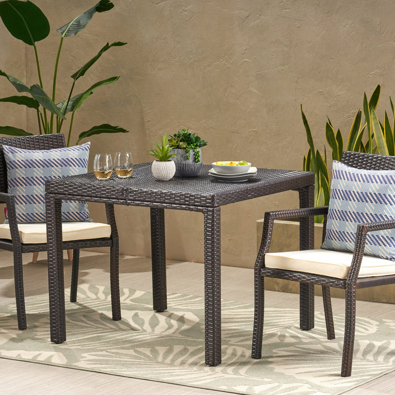 Outdoor Multibrown Wicker Square Dining Table - NH772003