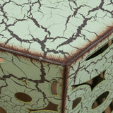 Outdoor Hexagonal Antique Orange Iron Accent Tables (Set of 2) - NH776692