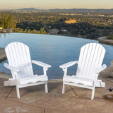 Outdoor Reclining Wood Adirondack Chair with Footrestst - NH256692