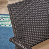 Patio Fire Pit Set, 4-Seater with Club Chairs, Wicker with Outdoor Cushions - NH052703