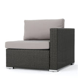 Outdoor 4 Seater V Shaped Storage Sectional Sofa Set with Ottomans - NH169903