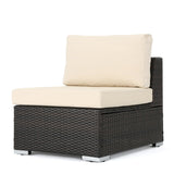 Outdoor 4 Seater V Shaped Storage Sectional Sofa Set with Ottomans - NH169903
