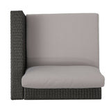 Outdoor 4 Seater Wicker Chat Set with Ottomans - NH369903