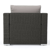 Outdoor 7 Seater Wicker Extended Sofa Chat Set with Ottomans - NH979903